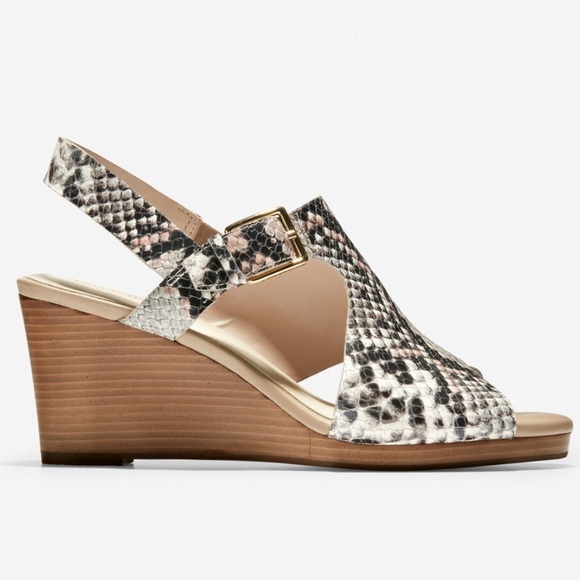 Cole Haan | Philomina Python Wedge Sandals Size 6.5 - Picture 1 of 12